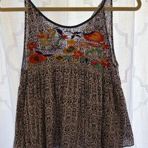 Floral Embroidered Women's Tank